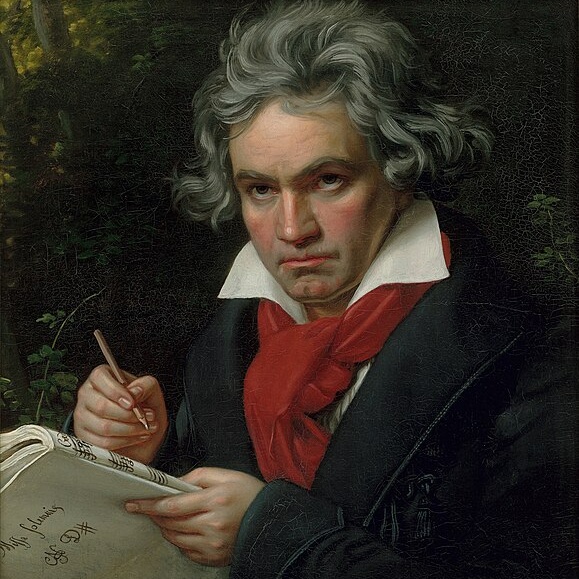 Portrait of Ludwig van Beethoven when composing the Missa Solemnis